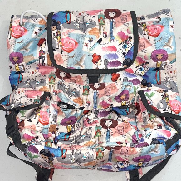 LeSportsac Artist Print Backpack – Multicolor – Excellent Condition - Picture 1 of 9